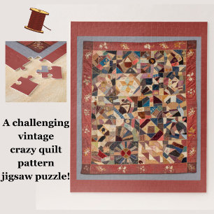 Herausforderung Vintages Patchwork Crazy Quilt Puzzle
