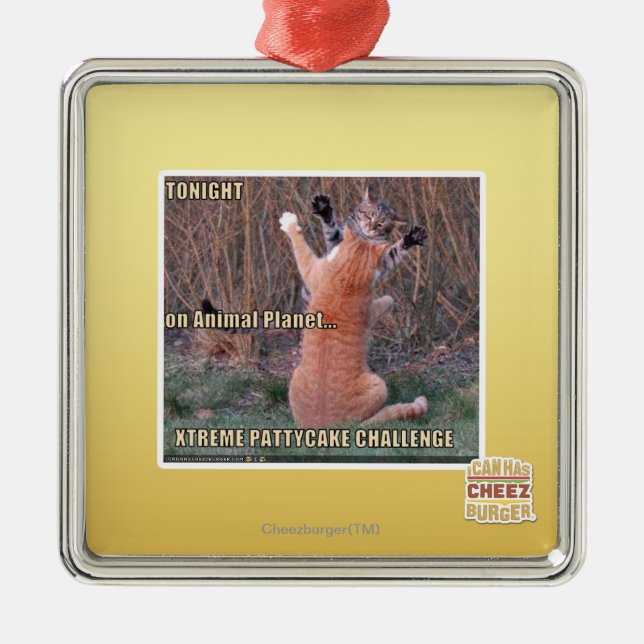 Herausforderung Xtremes PattyCake Silbernes Ornament (Vorne)