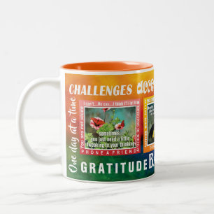 Herausforderungen Slogans Schmetterlinge 12-Schrit Zweifarbige Tasse