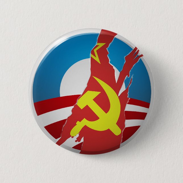 Herausgestellter Knopf Obama Logo Button (Vorderseite)