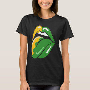 Herausgestreckte Zunge Rote Lippen Kuss Mund Lippe T-Shirt