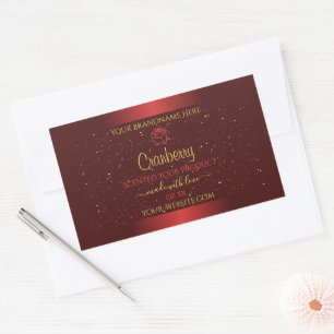 Herausragende Red Product Labels Gold Glitzer Flor Rechteckiger Aufkleber