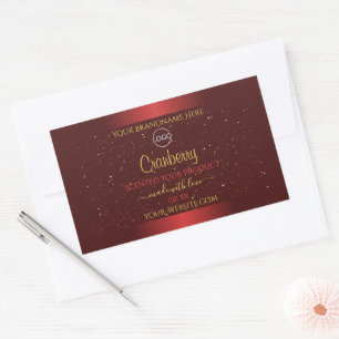 Herausragende Red Product Labels Gold Glitzer Logo Rechteckiger Aufkleber