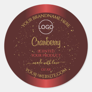 Herausragende Red Product Labels Gold Glitzer Logo Runder Aufkleber