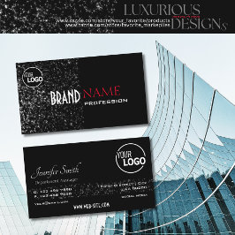 Herausragende Schwarz-Glitzer-Stars-Logo-Qualität Visitenkarte