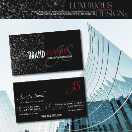 Herausragende schwarze, kleine Glitter-Stars und M Visitenkarte