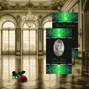 Herausragende Verzierte Schwarz-Grün-Ornamente hin Visitenkarte