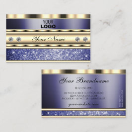 Herausragender Gold Blue-Sparkling-Glitzer mit Log Visitenkarte