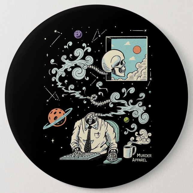 Herausragendes ADHD-Skelett 61 Button (Vorderseite)