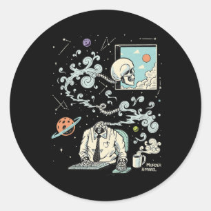 Herausragendes ADHD-Skelett 61 Runder Aufkleber