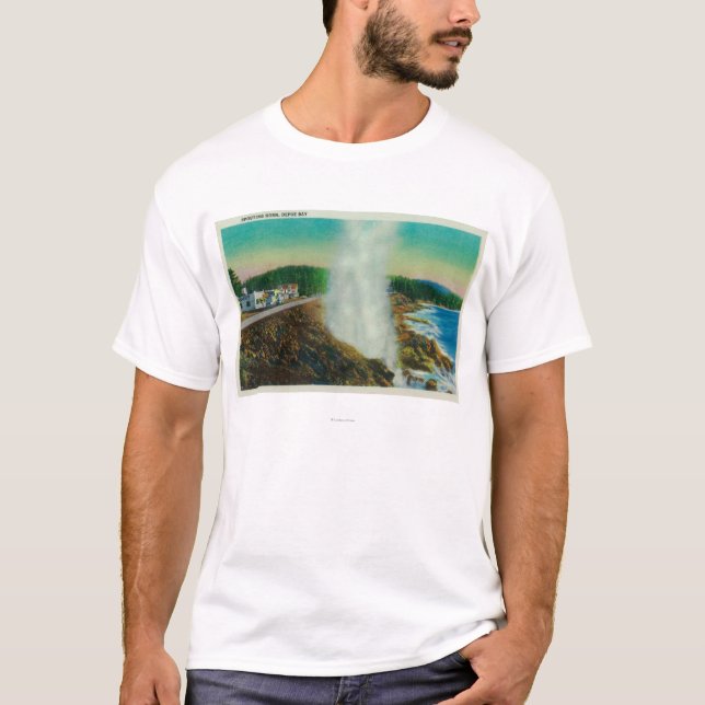 Herausspritzendes Horn in Depoe Bucht, Oregon T-Shirt (Vorderseite)
