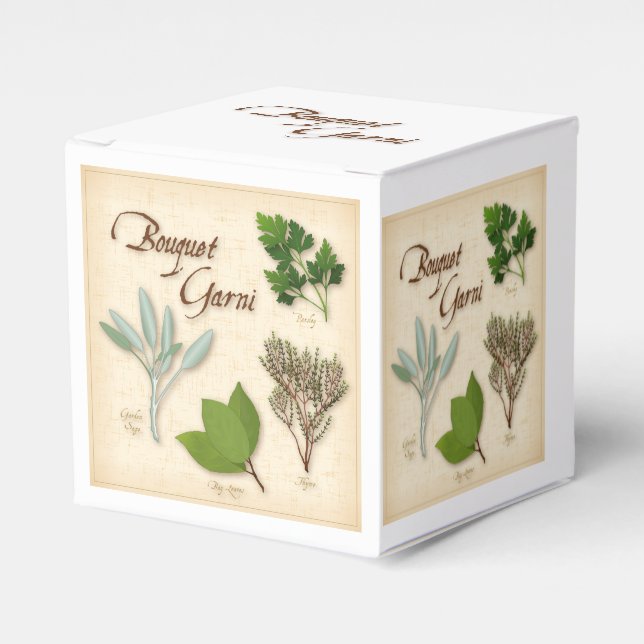 Herb Bouquet Favor Box Geschenkschachtel (Vorderseite)