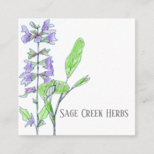 Herb Business Sage Farm Quadratische Visitenkarte