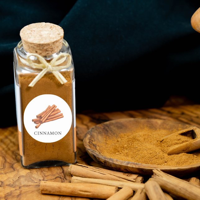 Herb Cinnamon Watercolor Runder Aufkleber (Herb Cinnamon Watercolor Classic Round Sticker)