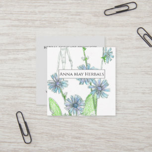 Herb Farm Chicory Medicinal Pflanze Business Card Quadratische Visitenkarte