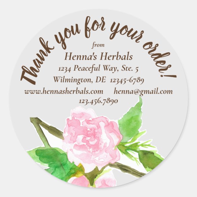 Herb Farm Vielen Dank für Ihre Bestellung Runder Aufkleber (Vorderseite)