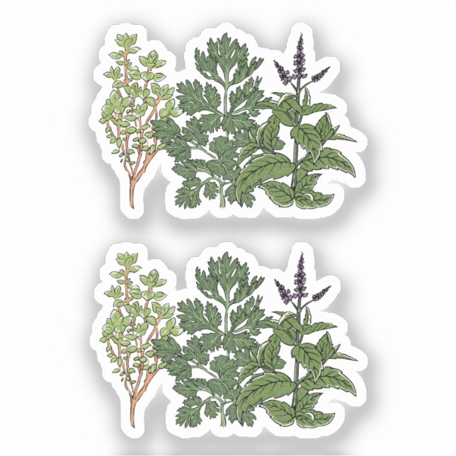 Herb Garden Custom-Cut Vinyl Sticker (Vorderseite)