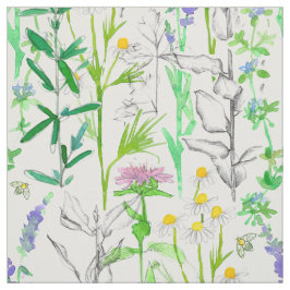 Herb Garden Pflanze Chamomile Bee Balm Rosemary Stoff