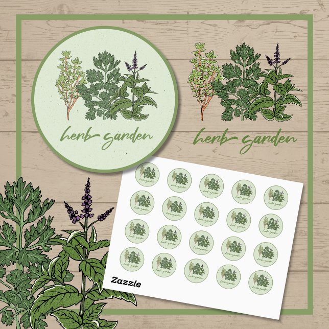 Herb Garden Runder Aufkleber (Herb Garden Round Sticker)