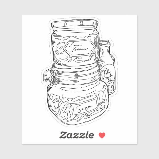 Herb Jars Aufkleber (Blatt)