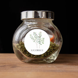 Herb Licorice Watercolor Runder Aufkleber