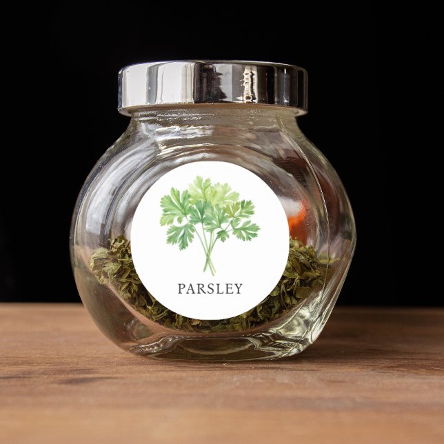 Herb Parsley Watercolor Runder Aufkleber (Herb Parsley Watercolor Classic Round Sticker)