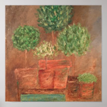 Herb Topiary Evergreen Art Print Poster