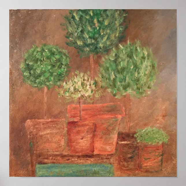 Herb Topiary Evergreen Art Print Poster (Vorne)