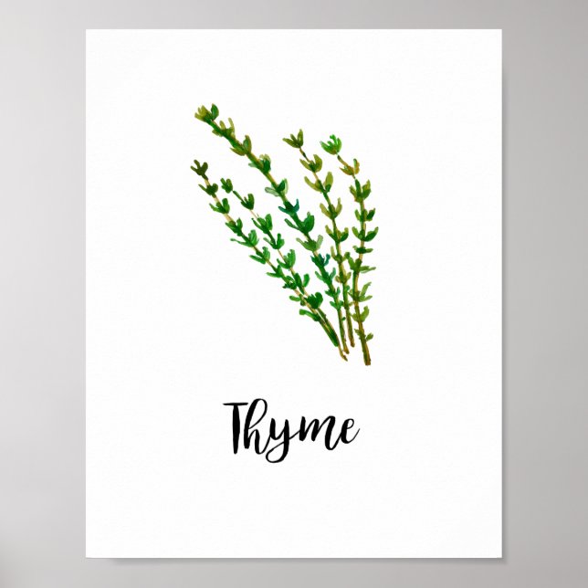 Herb Wasserfarbe Malerei Word Art Poster (Vorne)