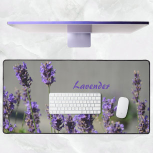 Herbal Lavender Fotografy Floral Grau Schreibtischunterlage