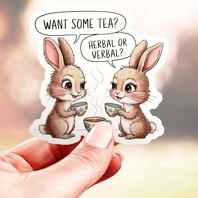 Herbal oder verbal Tea Bunnies Aufkleber (Von Creator hochgeladen)