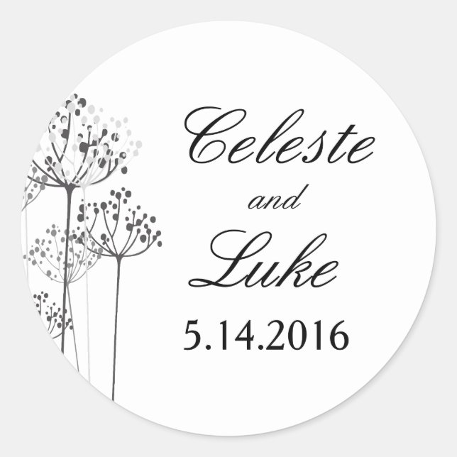 Herbal Rhapsody Wedding Runder Aufkleber (Vorderseite)