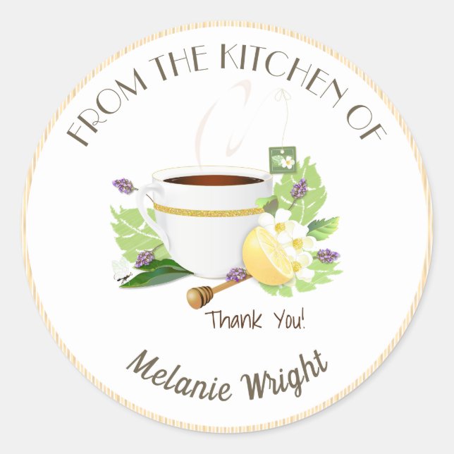 Herbal Tea Canning Vielen Dank Runder Aufkleber (Vorderseite)