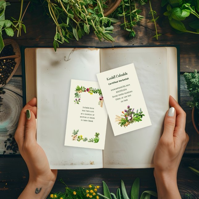 Herbalist Natural Healer Business Cards Visitenkarte (Von Creator hochgeladen)