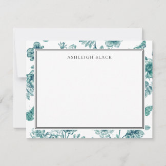 Herbarium Butterfly Toile Notecard Mitteilungskarte