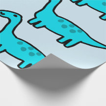 Herbert der blaue Dinosaurier Geschenkpapier