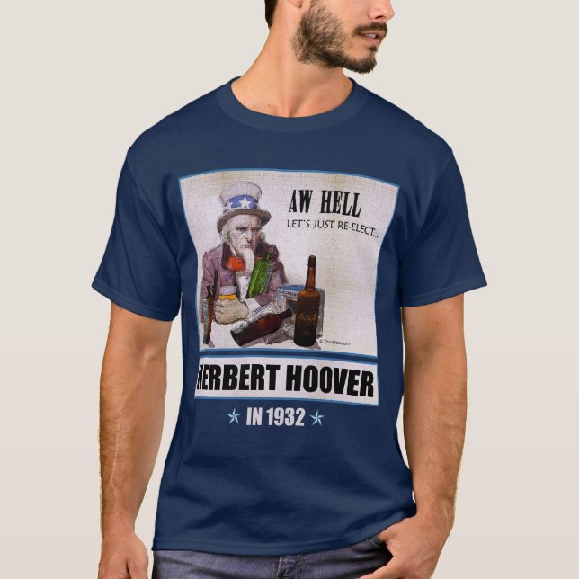 Herbert Hoover 1932 der dunkle T - Shirt der (Vorderseite)