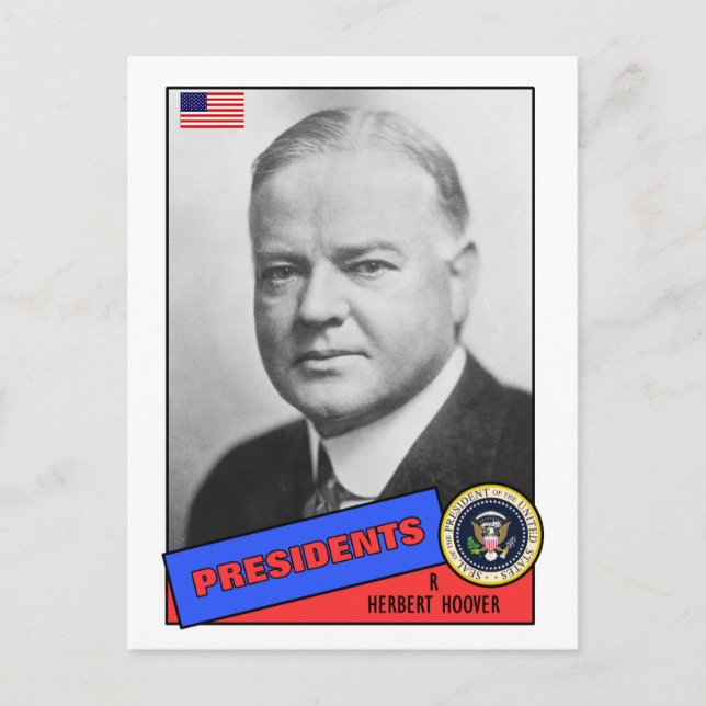 Herbert Hoover Baseball Card Postkarte (Vorderseite)