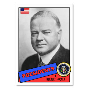 Herbert Hoover Baseballkarte Tischnummer