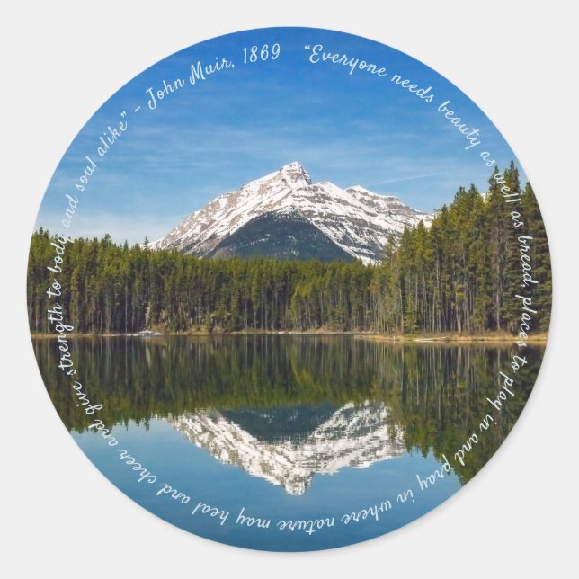 Herbert Lake, Banff NP, Kanada Runder Aufkleber (Vorderseite)