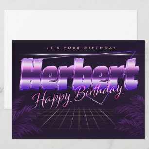 Herbert Name Vorname lila retro Karte Geburtstag