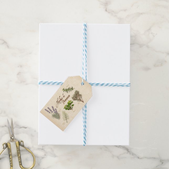 Herbes de Provence Gift Tags Geschenkanhänger (Mit Garn)