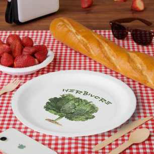 Herbivore Kale Vegan Vegetarier Pappteller