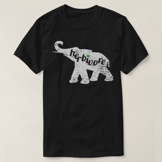 HERBIVORE Liebe Elephant Vegan Eat Veg Inspiriert  T-Shirt (Design vorne)