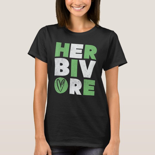 Herbivore Powered by plants Vegan Veganism Vegetar T-Shirt (Vorderseite)