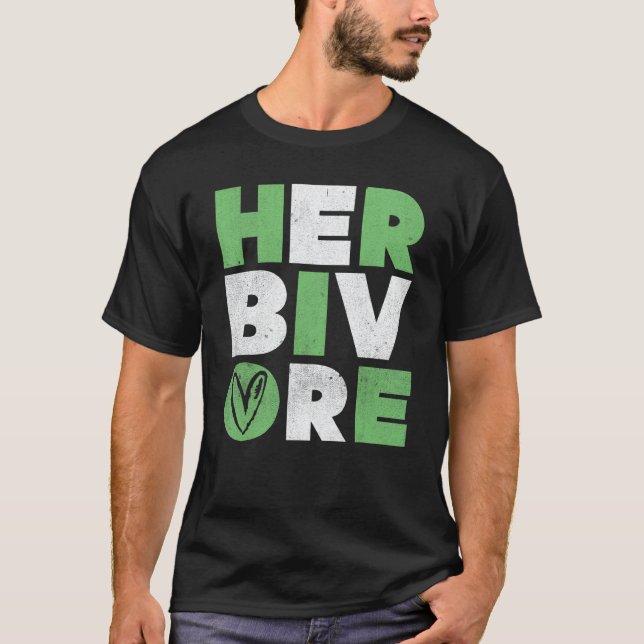 Herbivore Powered by plants Vegan Veganism Vegetar T-Shirt (Vorderseite)
