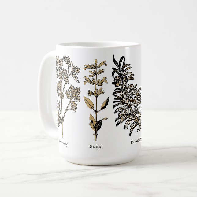 Herbs Parsley Sage Rosemary & Thyme Kaffeetasse (Vorderseite Links)
