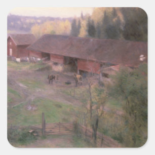 Herbst 1891 quadratischer aufkleber