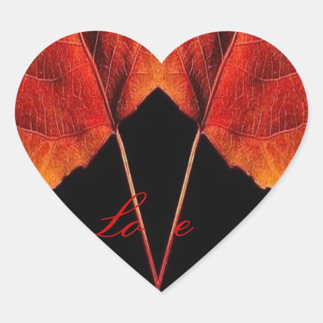 Herbst 2 Siegel Herz-Aufkleber (Vorderseite)