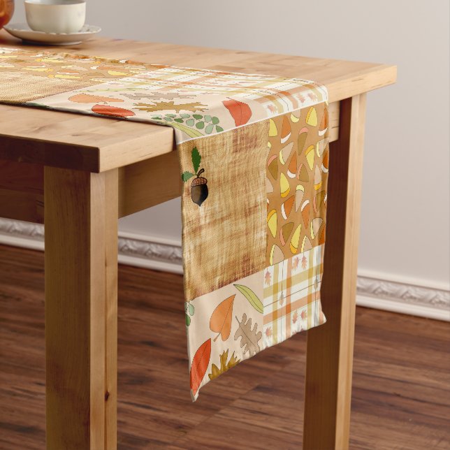 Herbst 4 Ecken 1Design Kurzer Tischläufer (Beispiel)
